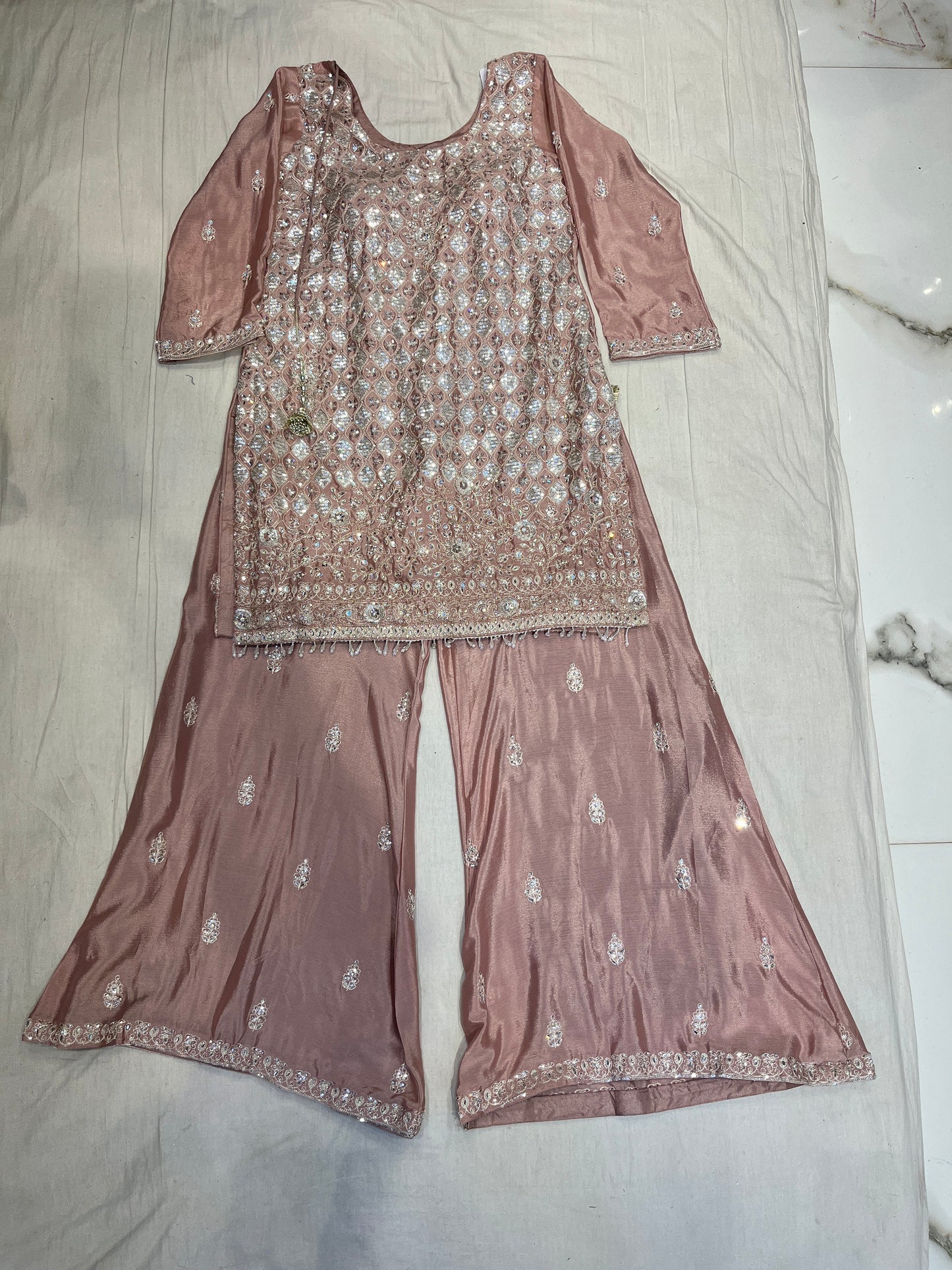 Coral Pink Sharara Set